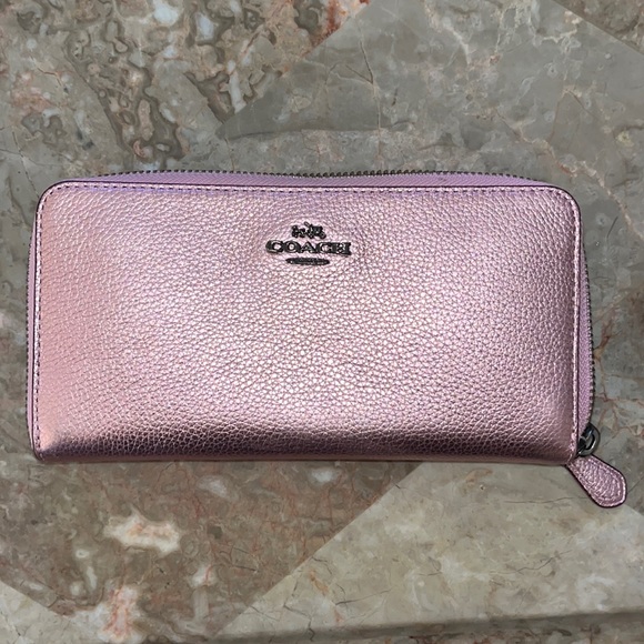 Accordion Zip Wallet (Shiny Pink) - Picture 1 of 5